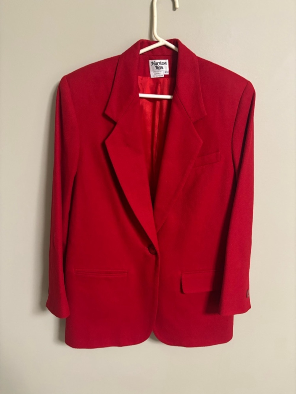 Harrison Kent Vintage Red 100% Wool Blazer Size 10 Medium Academia Classic